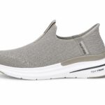 Skechers Max Cushioning Hyper Burst slip-in sneakers in gray.