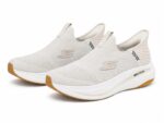 Skechers Max Cushioning Slip-Ins in a beige or light grey color. - Image 3
