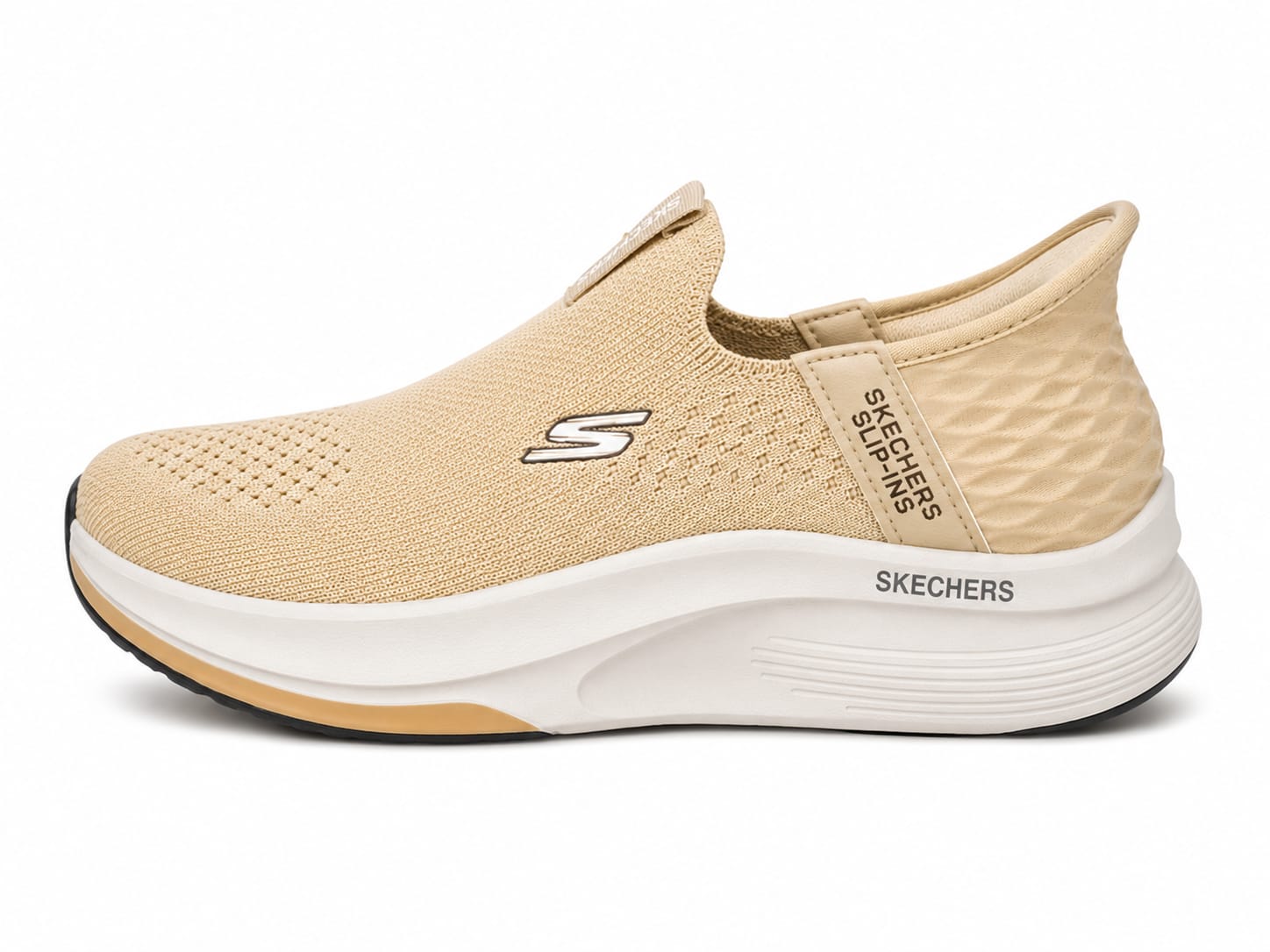 WhatsApp Image 2026-05-31 at 11.44.03 AM (1) Skechers Slip-Ins Propulsion Max Cushioning shoes in a khaki or cream color - Image 1