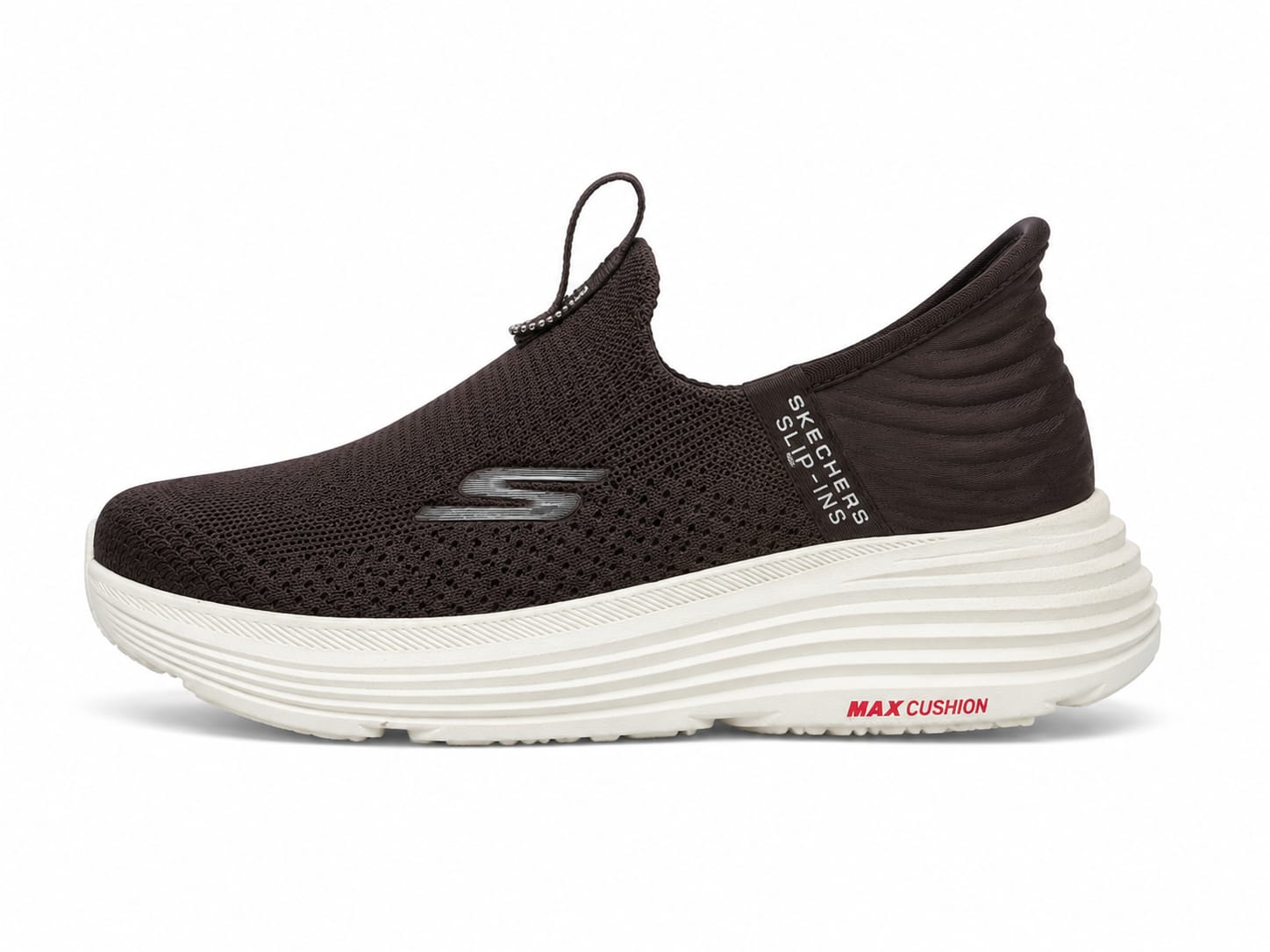 WhatsApp Image 2026-05-31 at 2.50.21 PM Skechers slip-in walking shoes in black with a white midsole. - Image 1