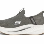 Skechers Arch Fit Max Comfort Slip Ins in gray.