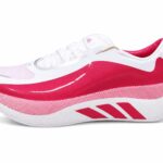 Adidas Hyperboost Edge running shoes in Cloud White / Pure Ruby colorway