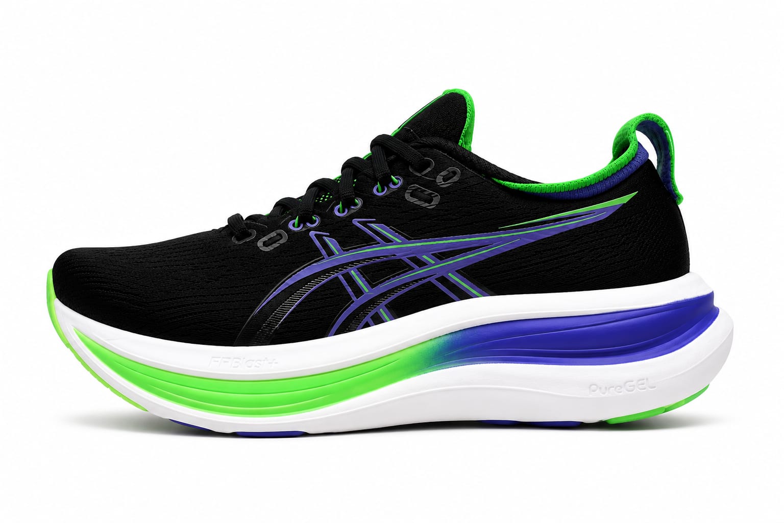 WhatsApp Image 2026-07-14 at 1.47.30 PM (1) Asics Gel Midsole Running Shoes - Black/Blue/Green - Image 1