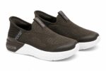 Skechers Max Protect Slip-On Walking Shoes – Brown/Grey - Image 3