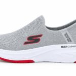 Skechers Max Cushioning Slip-On – Grey & Red